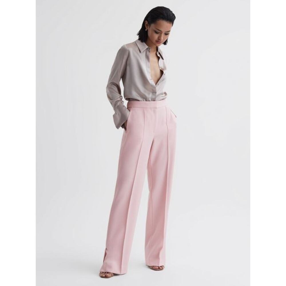 Reiss Marina‎ Wide Leg Split Hem Trousers Size 18